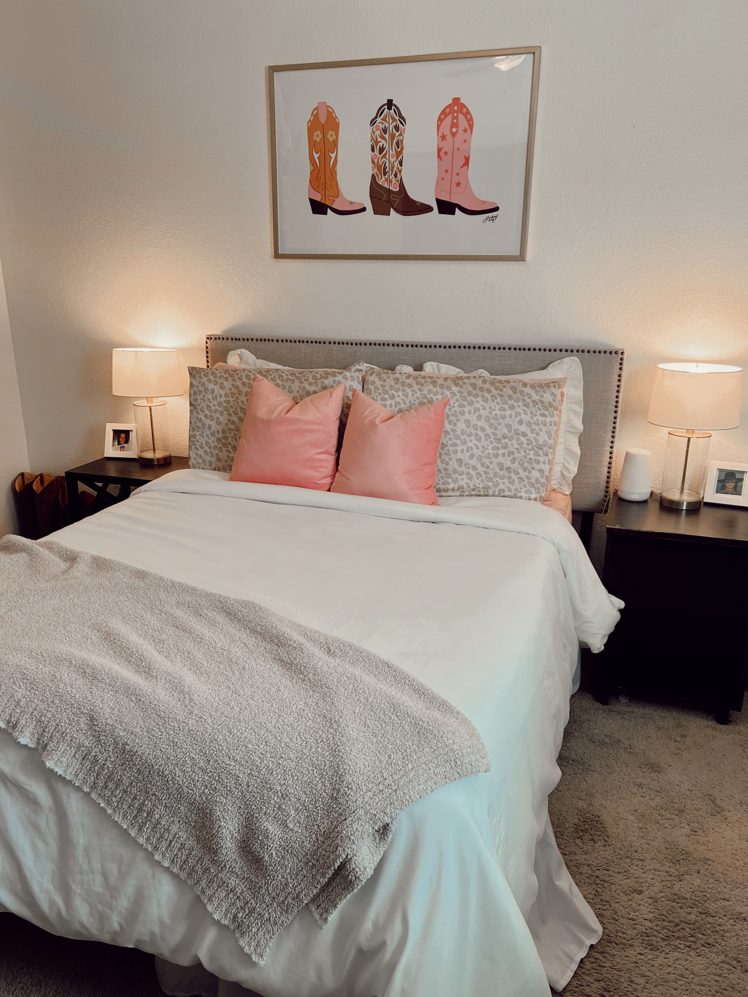 country chic 🤎 
home decor, pink, country, cowgirl boots, decor, western, bedroom, bed

#LTKFind #LTKhome