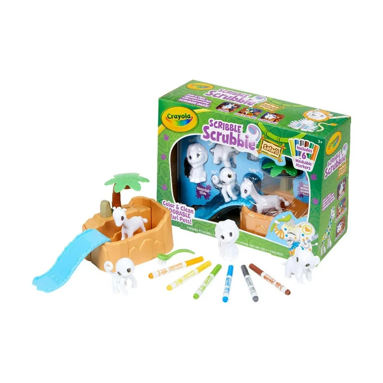 Crayola Scribble Scrubbie Safari Tub Coloring Set, Beginner Unisex Child, 12 Pieces - Walmart.com | Walmart (US)
