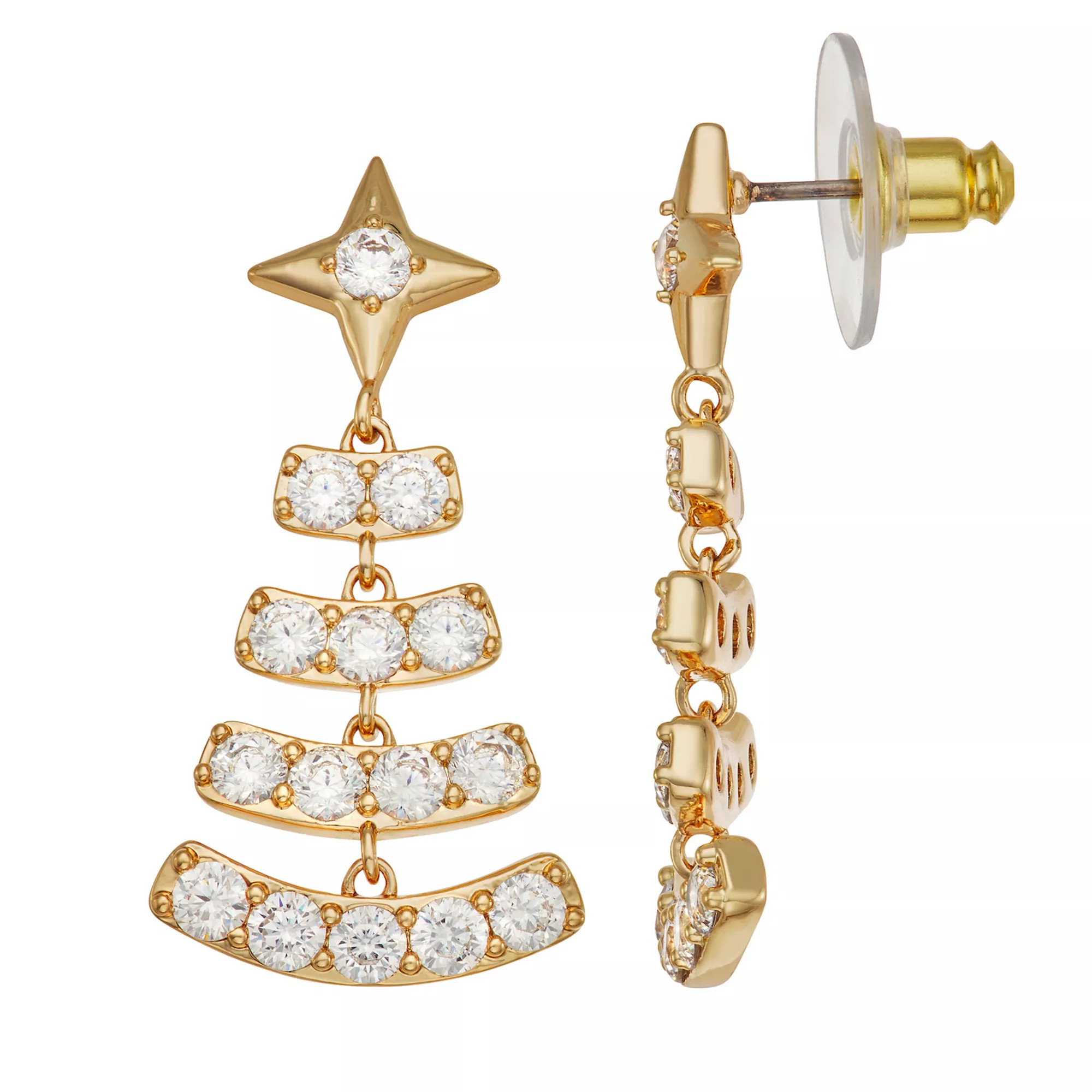 Napier Cubic Zirconia Christmas Tree Dangle Earrings | Kohl's