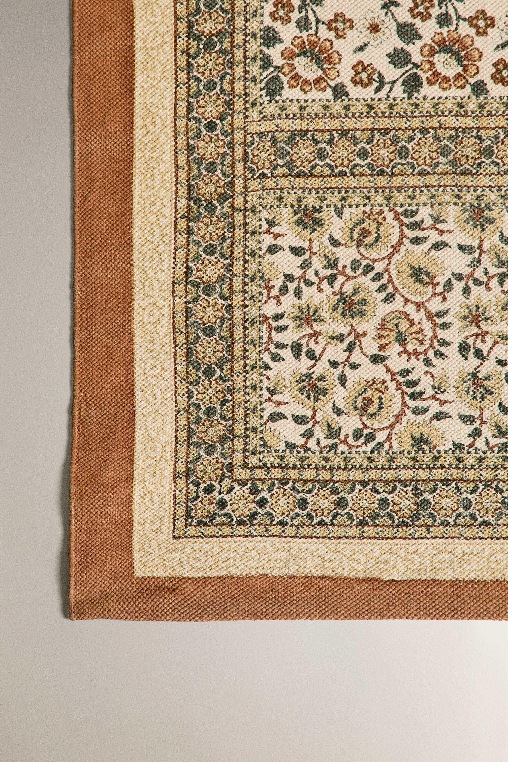 BLOCK PRINT COTTON AREA RUG | Zara US