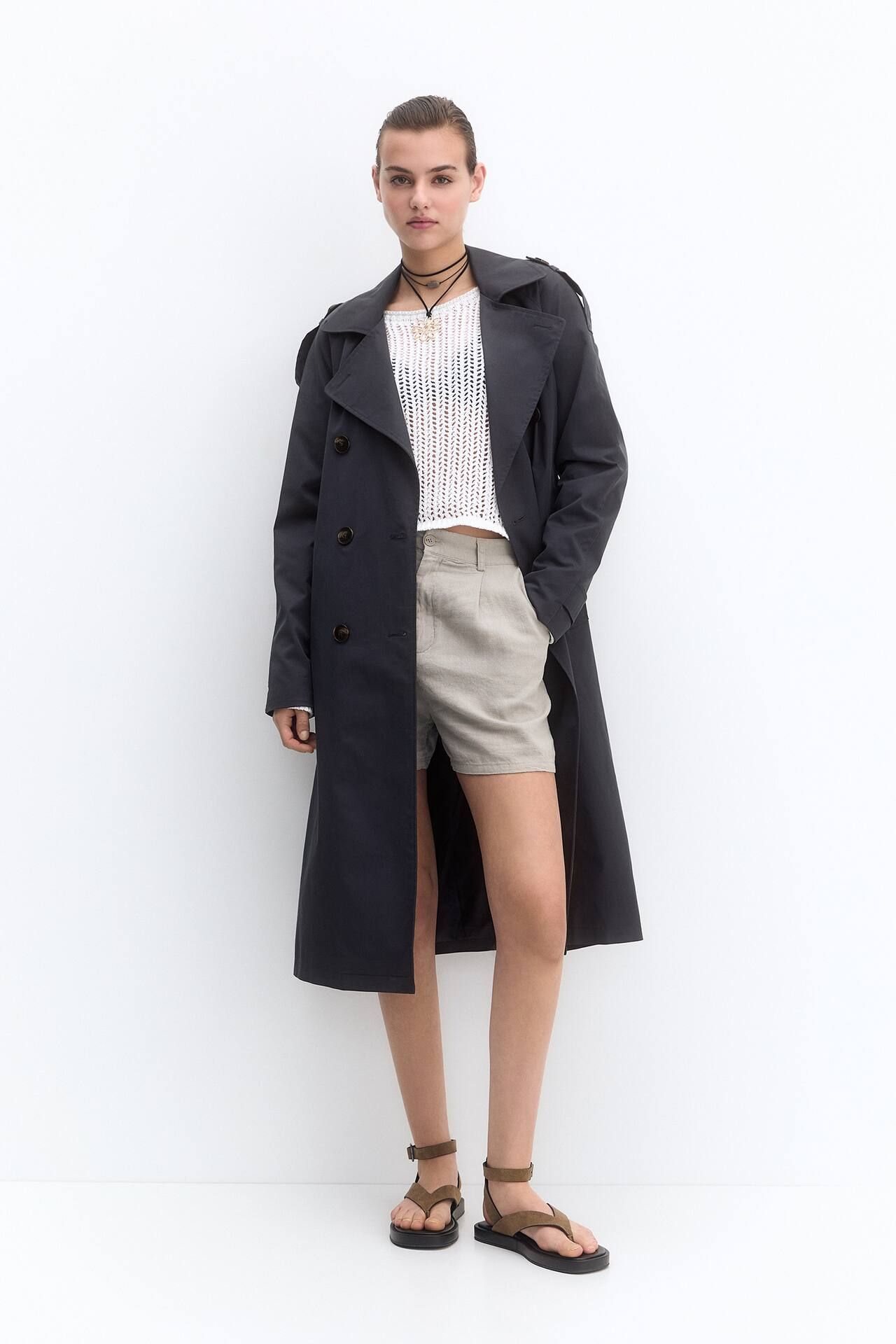 Belted trench coat | PULL and BEAR UK