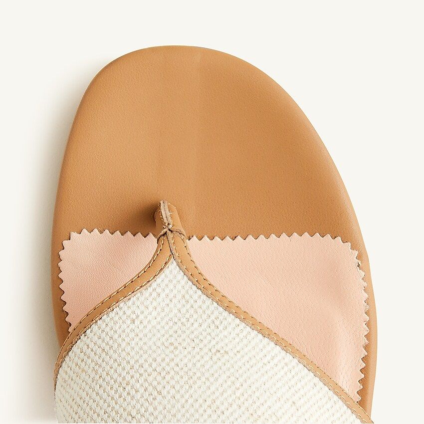 Thong block-heel sandals in canvas and leather | J.Crew US