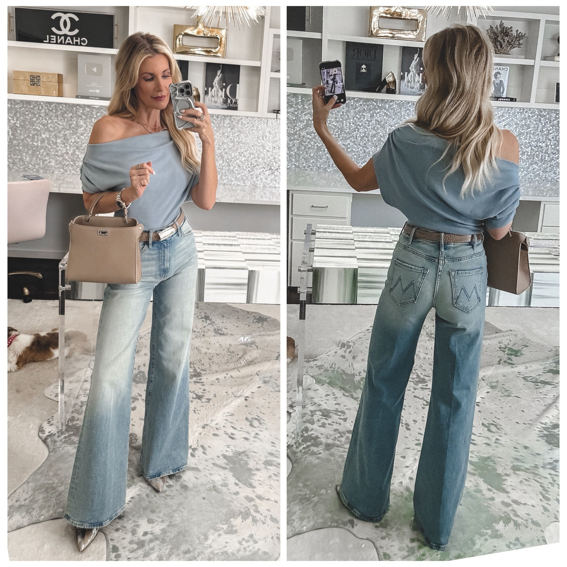 Best selling wide leg jeans that are so flattering (size 24)
These jeans are a top seller for a reason—they’re incredibly slimming and make your legs look so long. Such an easy piece to style with everything from tanks to jackets!
I’m wearing size 24 in the jeans and XS in the jacket and belt, everything fits true to size.
 

 

#LTKootd #LTKSeasonal #LTKOver40