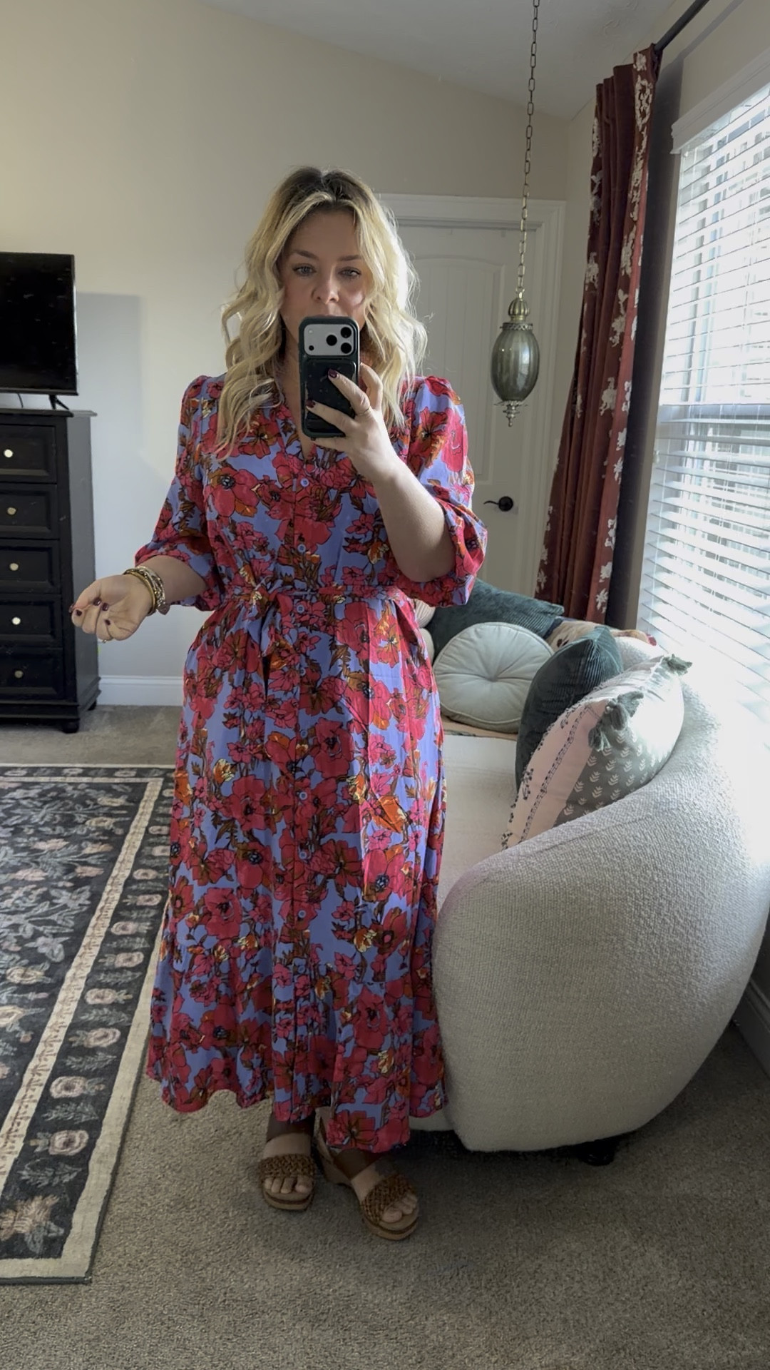 The perfect petite friendly floral maxi dress with sleeves from Amazon! I’m 5’2” & sized down to a med, it’s a very roomy fit under the detachable belt 

#LTKMidsize #LTKOver40 #LTKPetite