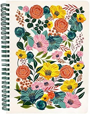 Steel Mill & Co Cute Floral Mini Spiral Notebook, 8.25" x 6.25" Journal with Durable Hardcover an... | Amazon (US)