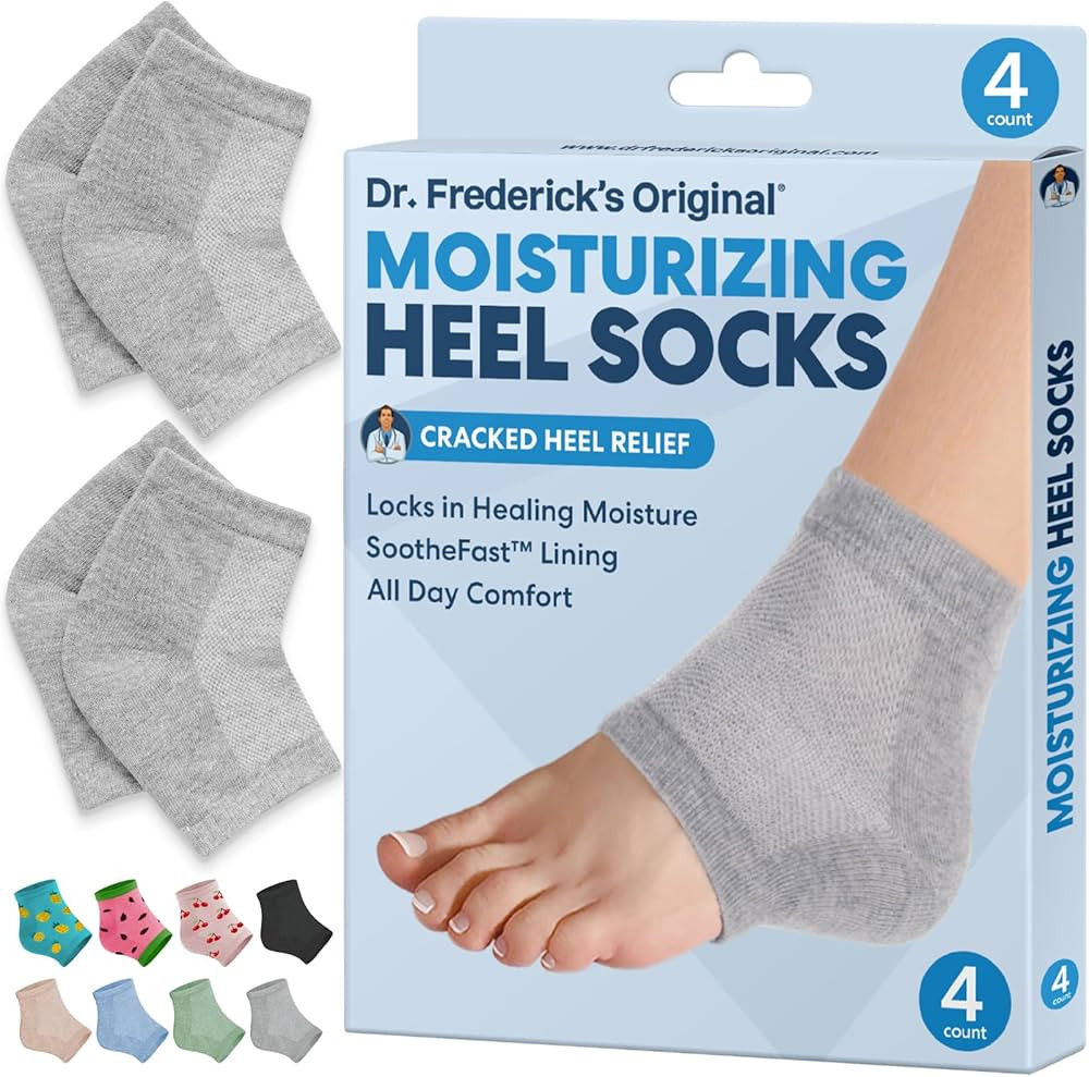 Dr. Frederick's Original Moisturizing Heel Socks for Dry Cracked Heels Treatment - Infused with O... | Amazon (US)