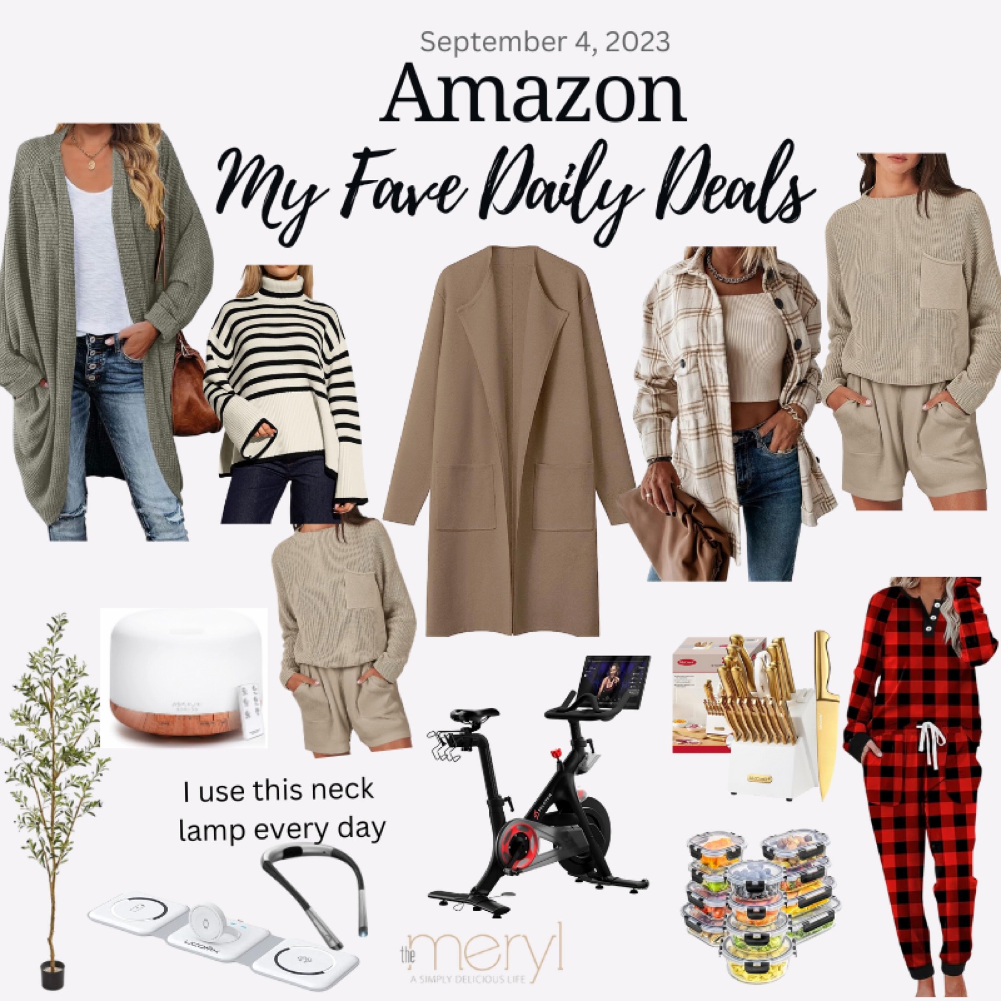 Amazon Deals 9.4.23
Cardigan Turtleneck Sweater Shacket Sweater Shorts Set Olive Tree Peloton Gold Knife Set Buffalo Check Pajamas Charging Station Neck Lamp Diffuser Coat Glass Storage Containers

#LTKstyletip #LTKhome #LTKFind