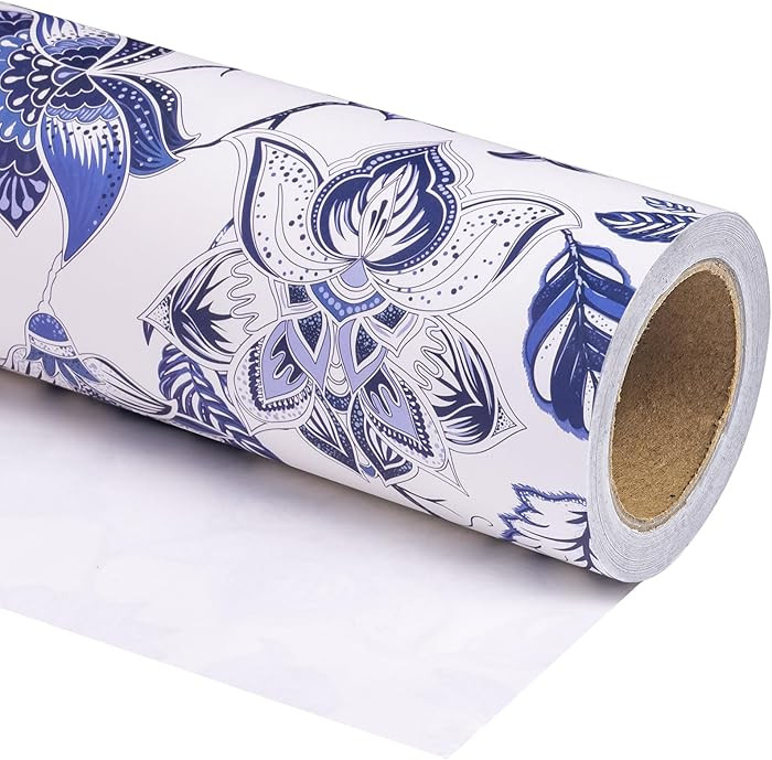 Amazon.com: WRAPAHOLIC Kraft Floral Wrapping Paper Roll - Mini Roll - 17 Inch x 9.8 Feet - Vintag... | Amazon (US)