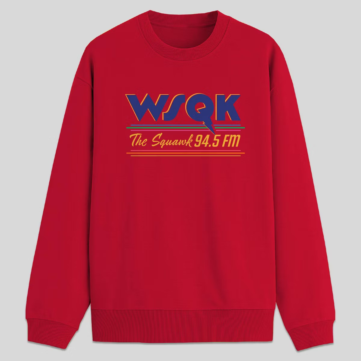 Men's Stranger Things WSQK Fleece Pullover Sweatshirt - Red M | Target