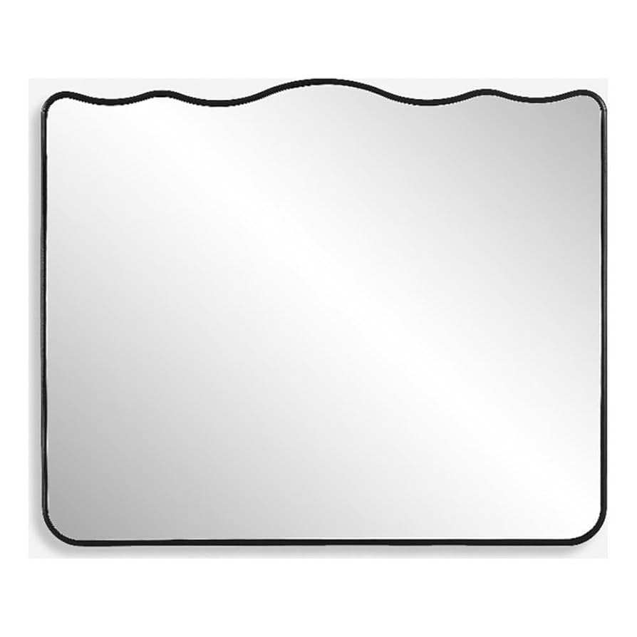 BOWERY HILL 30" H x 36" W x 0.5" D Engineered Wood Frame Mirror in Black | Amazon (US)