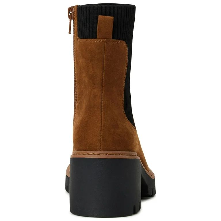 No Boundaries Women's Chelsea Boots with Knit Panel | Walmart (US)