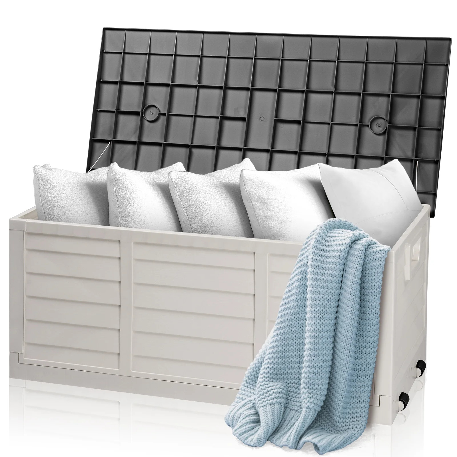 Ktaxon 75gal Outdoor Garden Plastic Storage Deck Box Pre-installed Deck Box,Space Saving & Easy S... | Walmart (US)