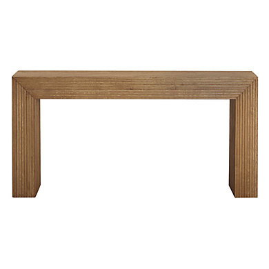 Zarah Oak Console Table with Reeded Detail & Space for Cubes Underneath | Ballard Designs, Inc.