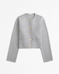 Women's LuxeLoft Crew Sweater Jacket | Women's Tops | Abercrombie.com | Abercrombie & Fitch (UK)