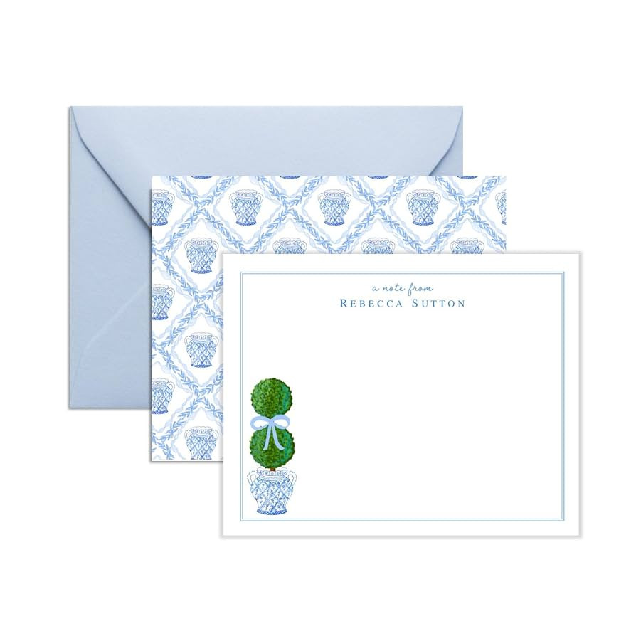 Lemon Grace Co - Personalized Chinoiserie Stationery for Women, Topiary Stationary Cards and Enve... | Amazon (US)
