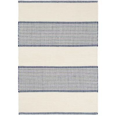 La Mirada Striped Handmade Flatweave Cotton Blue Area Rug | Wayfair North America