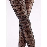 Pretty Polly Delicate Floral Patterned Tights - Black | Very (UK)