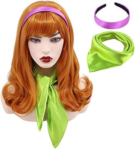 Cfalaicos Orange Bangs Synthetic Wigs Bouncy Halloween Costume for Women (Adult) | Amazon (US)