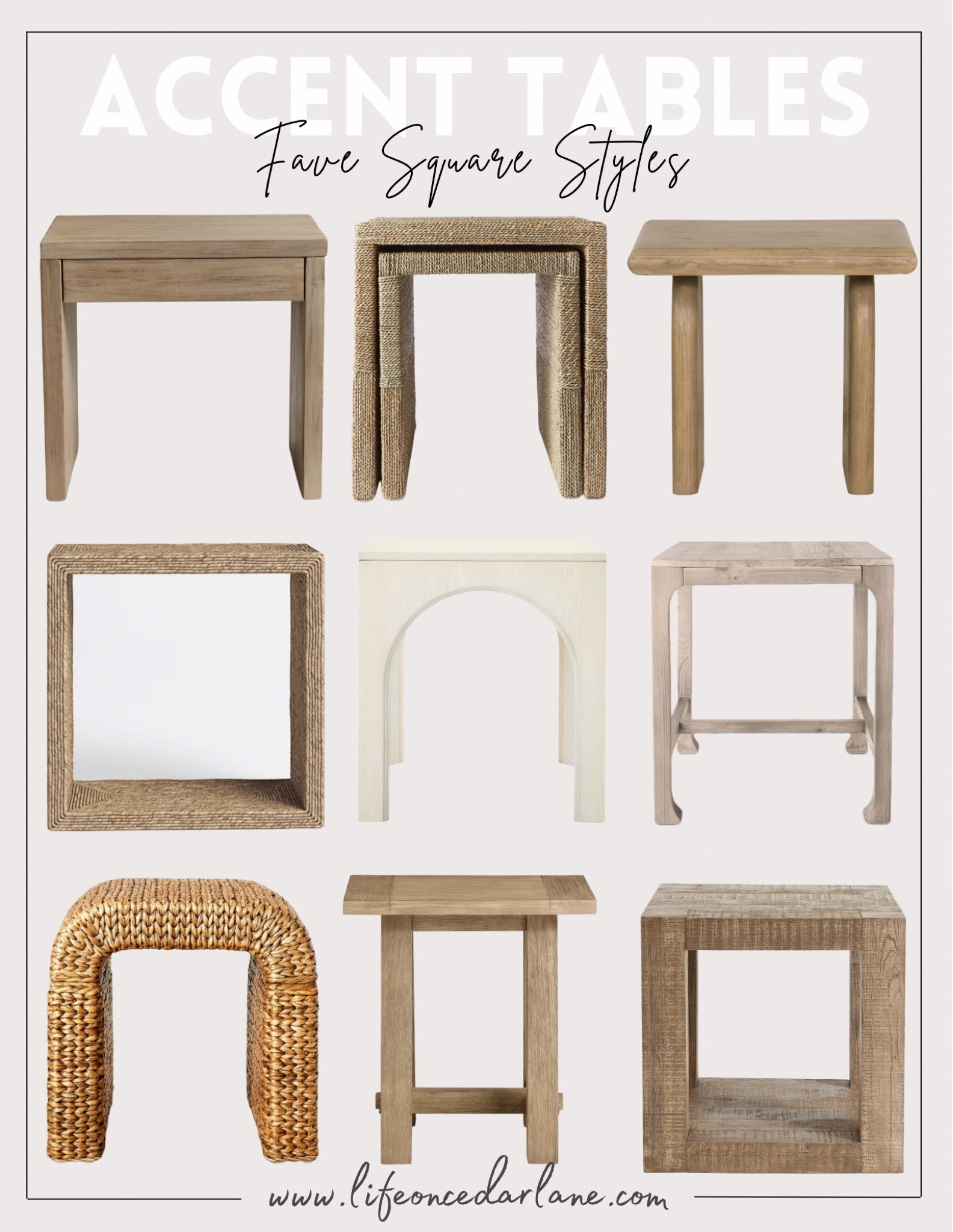 Accent Tables- check out our fave square styles! So many pretty finds & lots of budget friendly options too. Such an easy way to refresh your living room space!

#livingroom #homedecor #furniture

#LTKunder100 #LTKhome #LTKsalealert