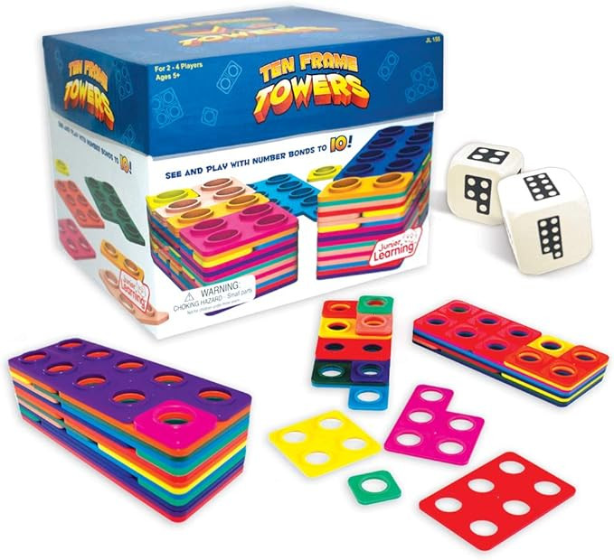 Junior Learning Ten Frame Towers Board Games | Amazon (US)