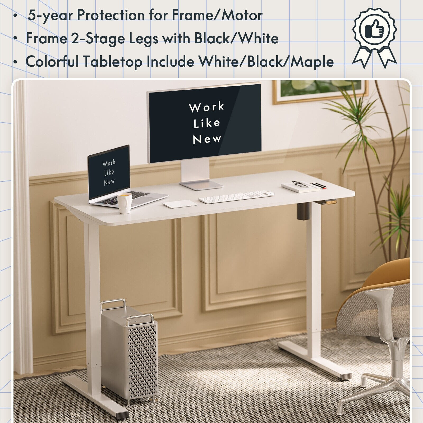 FlexiSpot 48"x24" Whole Piece Desktop Home Office Standing Desk Height Adjustabel Desk Computer Desk | Bed Bath & Beyond