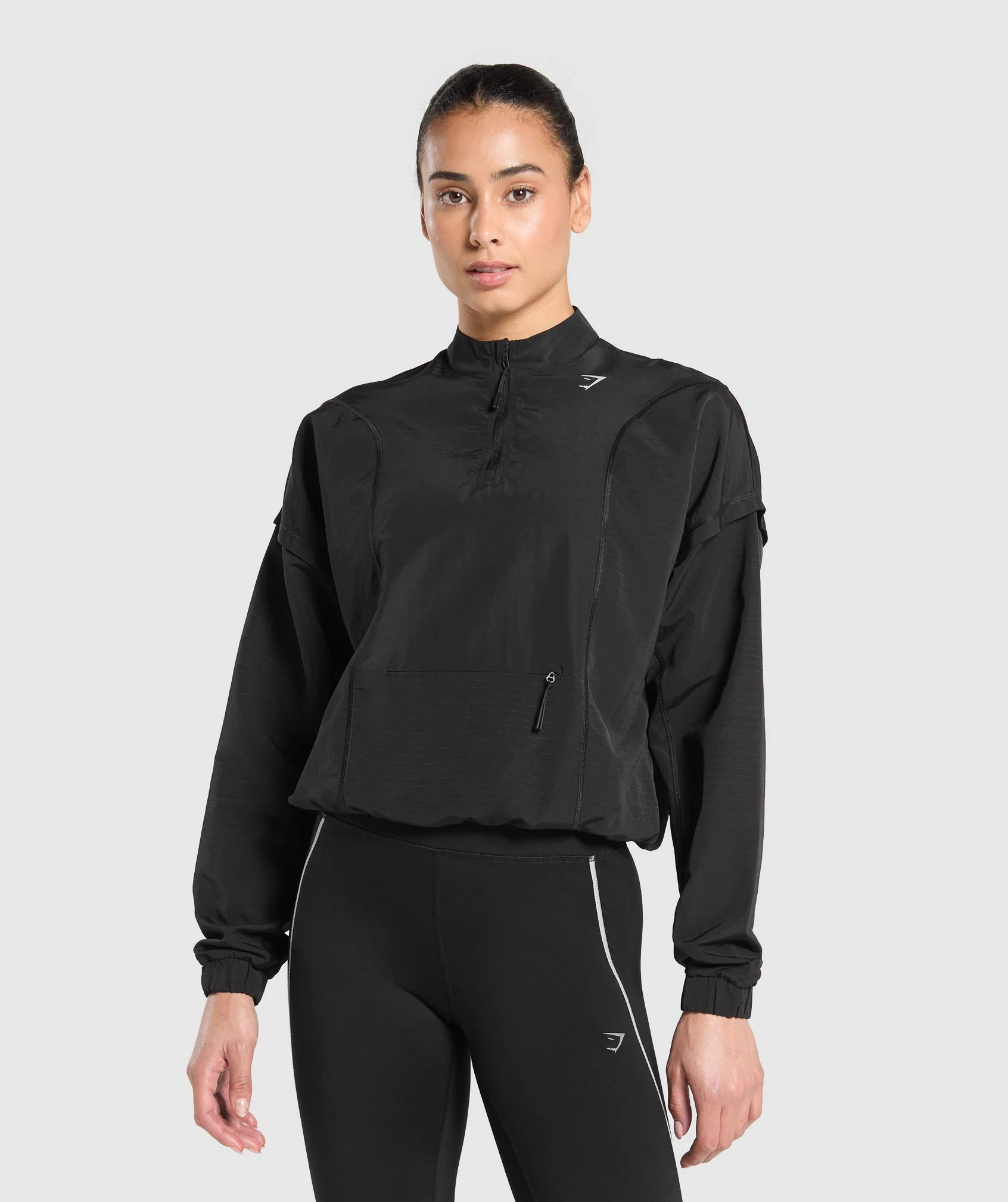 Gymshark Running 1/4 Zip Track Top - Black | Gymshark UK