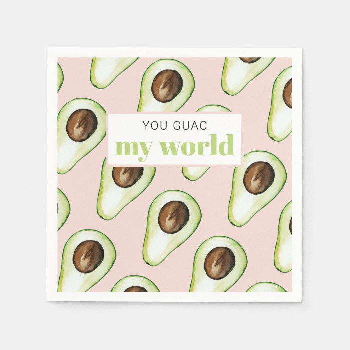 Modern Pastel Pink And Green Avocado Fun Quote Napkins | Zazzle