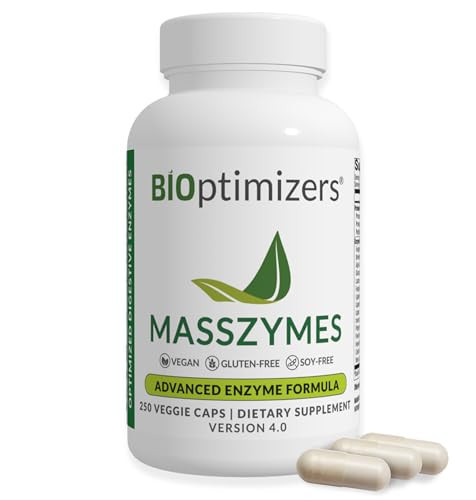 BIOptimizers MassZymes Digestive Enzymes Supplement – Max Nutrient Absorption, Boost Energy, Reduce Bloating – Health Vegan Dairy-Free – Muscle Recovery, Gut Health & Clarity - 100,000 Units 250 Caps | Amazon (US)