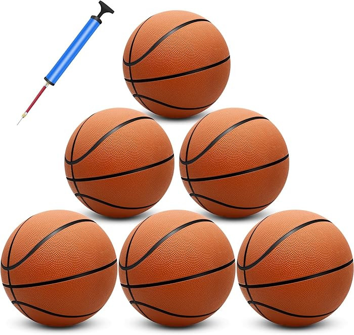 6 Pack 29.5" Official Size 7 Basketball Balls Inflatable with Pump for Men and Women for Outdoor,... | Amazon (US)