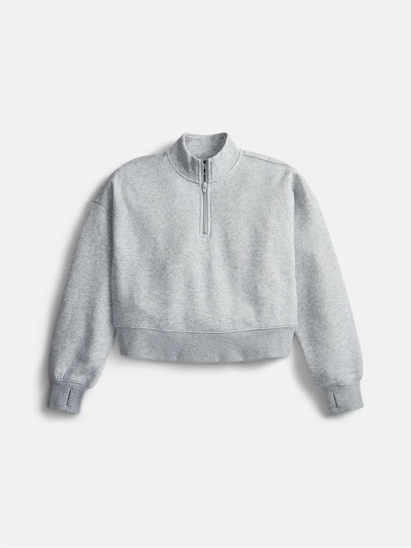 Weekend Academy Girls Fleece Quarter Zip Sweater, Sizes 4-18 | Walmart (US)
