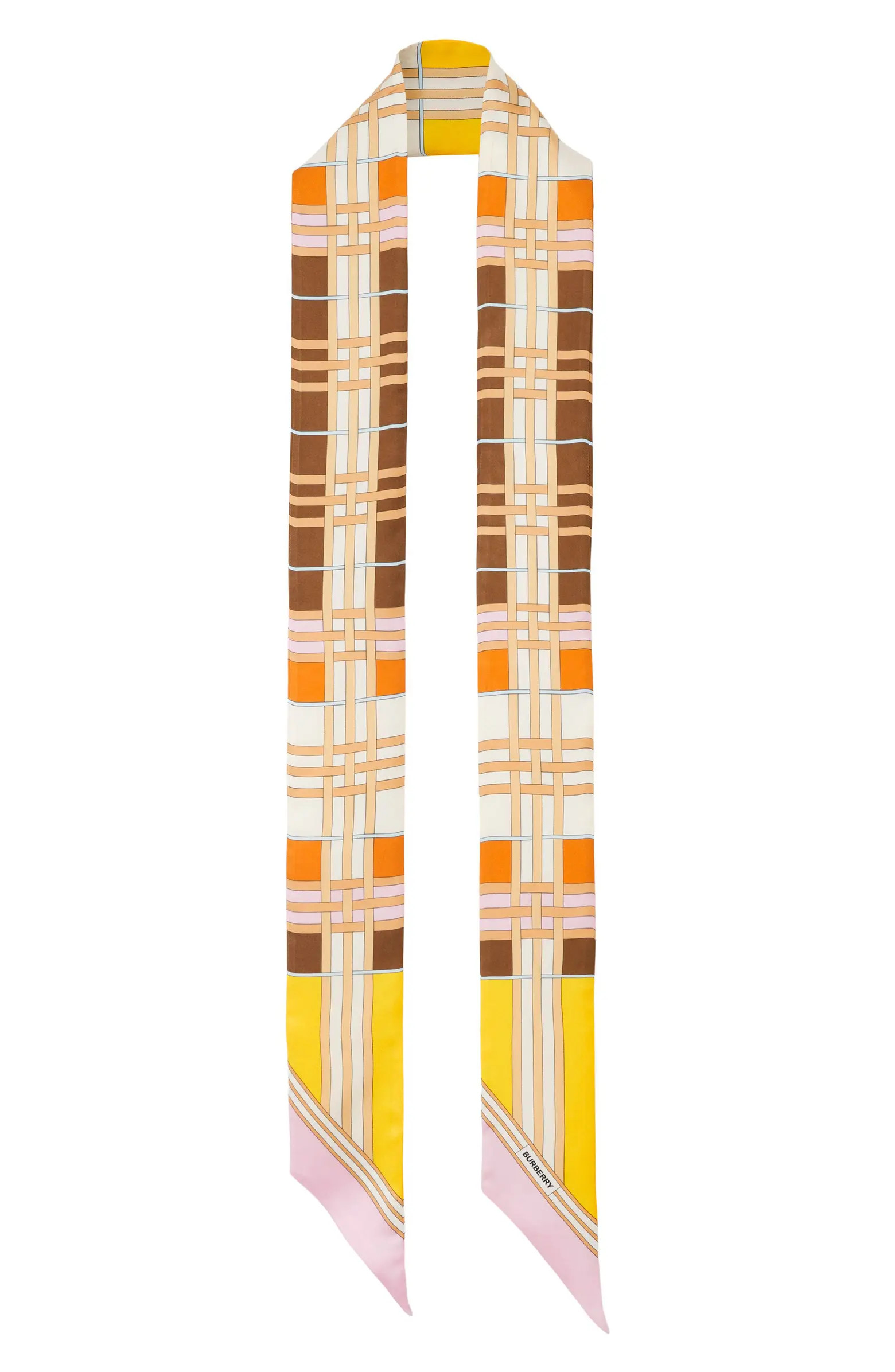 Check Silk Skinny Scarf | Nordstrom