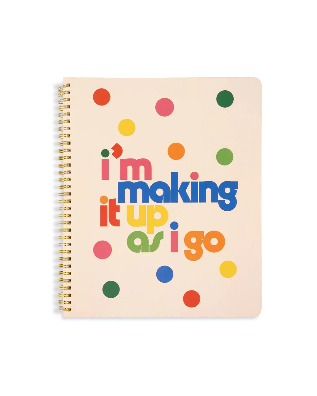 Rough Draft Large Notebook - Making it Up As I Go, Cream | ban.do