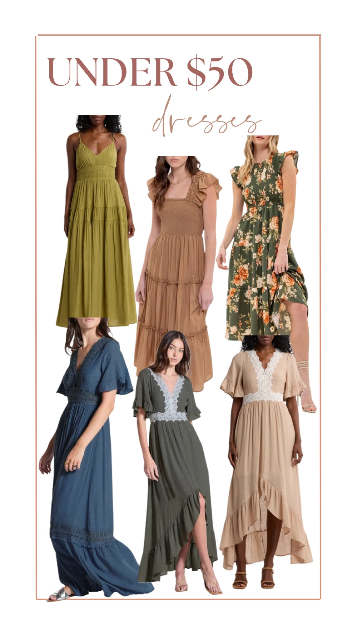 Women’s midi dress and maxi dress for under $50