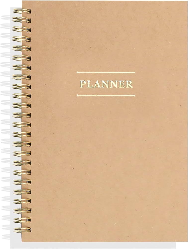 Annual Planner with The Word ''Planner'' Embossed in Fancy Gold Foil – Stay Organized with This... | Amazon (US)