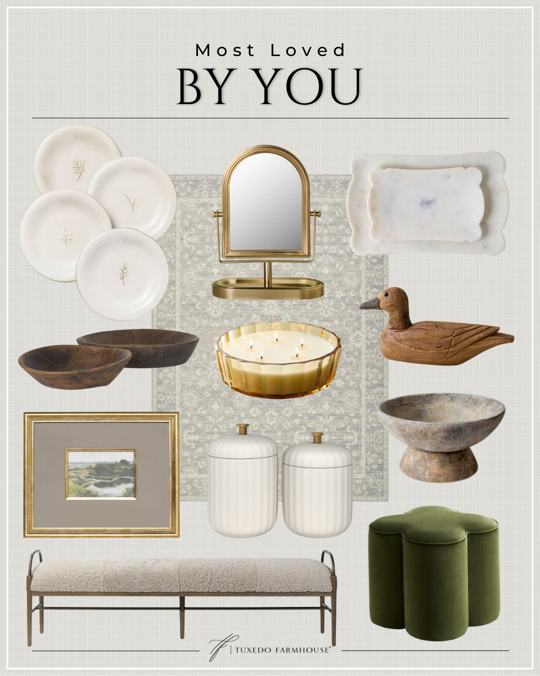 Most Loved by You

Which one was your favorite?

Seasonal, home decor, accent chairs, rugs, wall art, frames, pillows, lamps, baskets, candles, books, coffee tables, ottomans, trays, bowls, consoles, accent tables
 

 #LTKSeasonal #LTKHome #LTKFindsUnder100