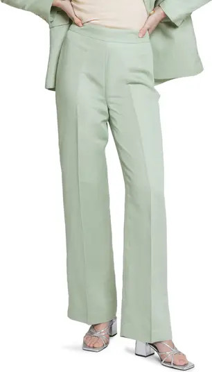High Waist Linen Blend Trousers | Nordstrom
