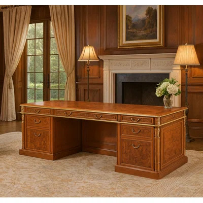 Luxury Executive Desk – Solid Wood, Hand-crafted Grandeur | Perigold