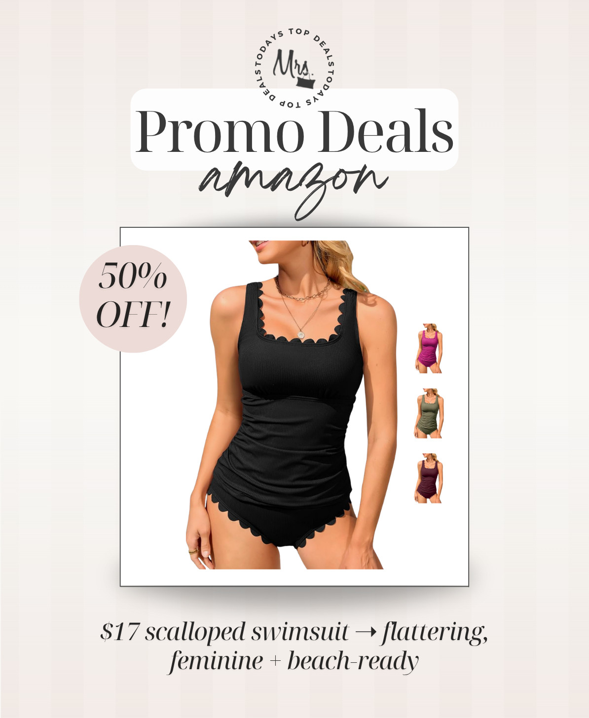$17 scalloped swimsuit ➝ flattering, feminine + beach-ready

Amazon deal, Amazon sale, Amazon find, deal of the day, todays deals 

 #LTKSeasonal #LTKSaleAlert #LTKSwim