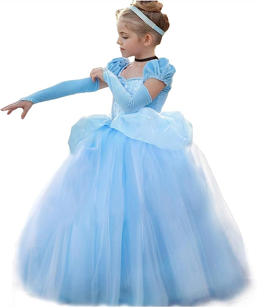 Girls Princess Dress Fancy Costume Role Play Ball Gown Halloween Party Dress up | Amazon (US)