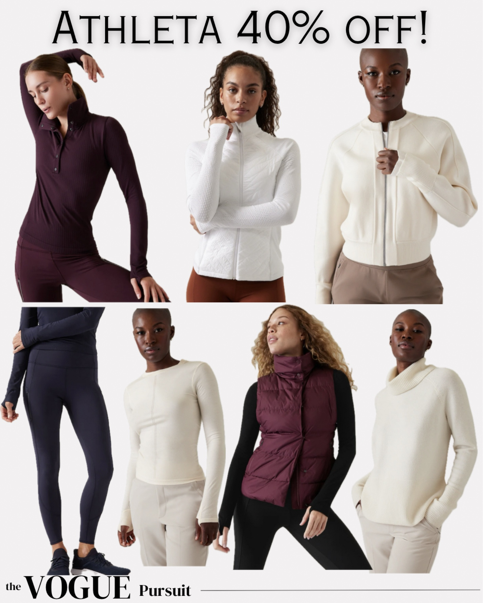 Athleta sale!! Ends today 40% off! I’ve linked items that I own and LOVE!! The flurry tops in polo or turtleneck style are so good! Perfect winter I layering pieces to stay warm and still look stylish! All pieces run true to size for me! Perfect gift ideas for the runner, athletic woman, horseback riding gal, hiker, anyone who loves fitness and the outdoors!

#LTKGiftGuide #LTKover40 #LTKsalealert