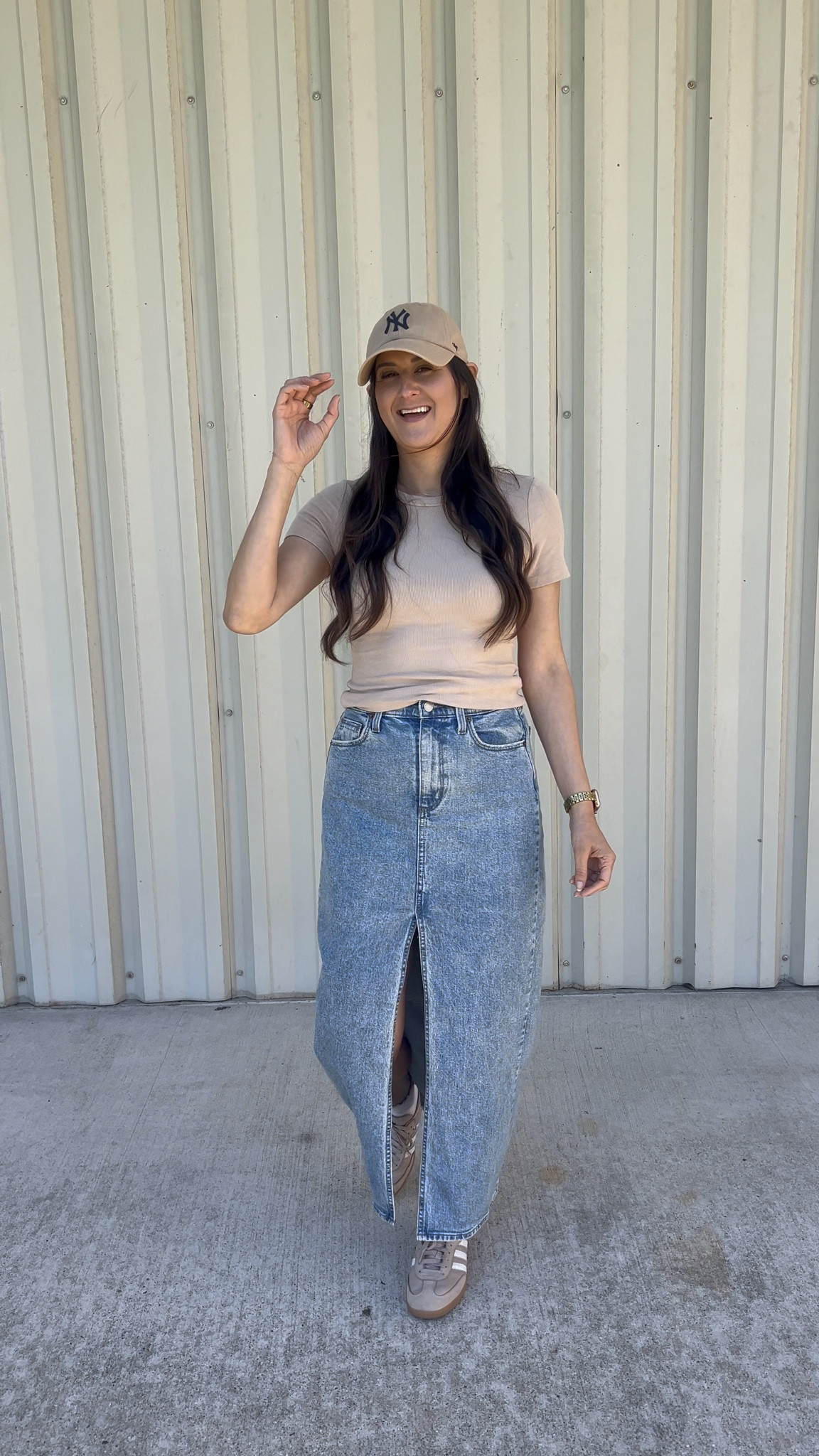 Causal summer outfit. Tee shirt and denim skirt. 

#LTKootd #LTKOver40 #LTKdayinmylife