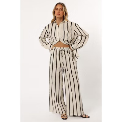 Petal and Pup Women's Silvia Button Down Shirt - Cream Stripe S | Target