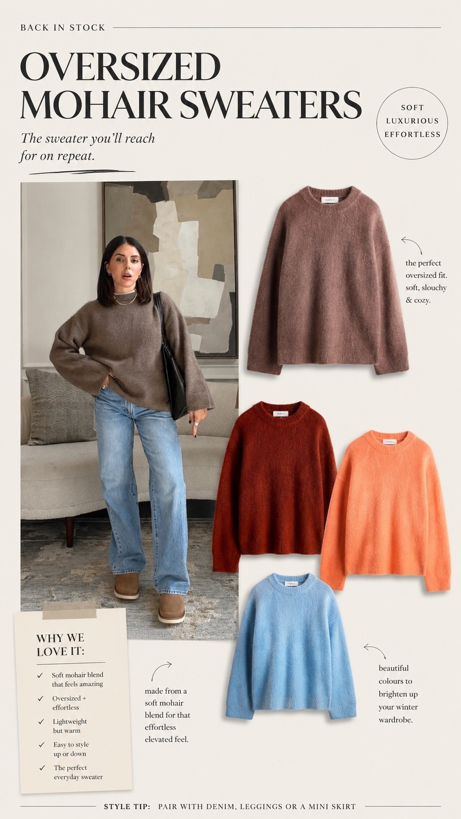 Back in stock: Oversized Mohair sweaters

#LTKworkwear #LTKgiftguide #LTKfall