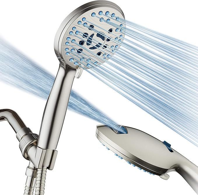 Hotel Spa AquaCare High Pressure 8-mode Handheld Shower Head, Anti-clog Nozzles, Built-in Power W... | Amazon (US)