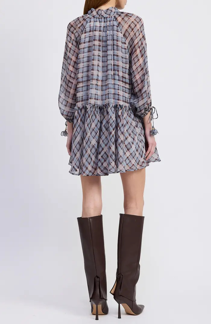 Briar Plaid Long Sleeve Minidress | Nordstrom
