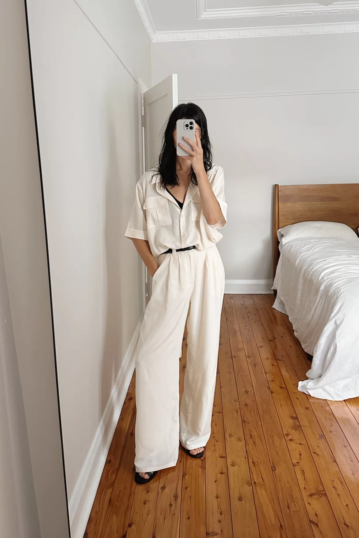 AMELIA OFF WHITE LINEN BLEND PANT