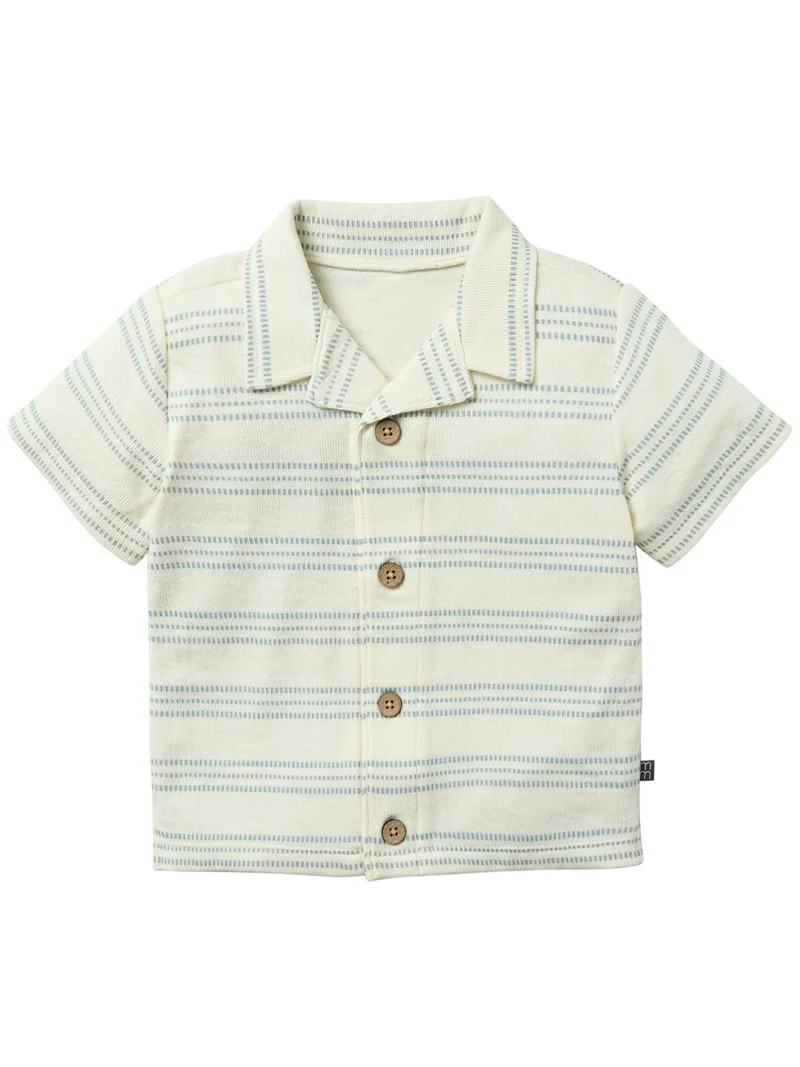 Modern Moments by Gerber Toddler Boy Organic Button Up Collar Shirt, Sizes 12M-5T - Walmart.com | Walmart (US)