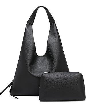 Women's Vegan Leather Hobo Shoulder Bag - Lightweight Spacious Handbag for Work Commute, Travel &... | Amazon (US)