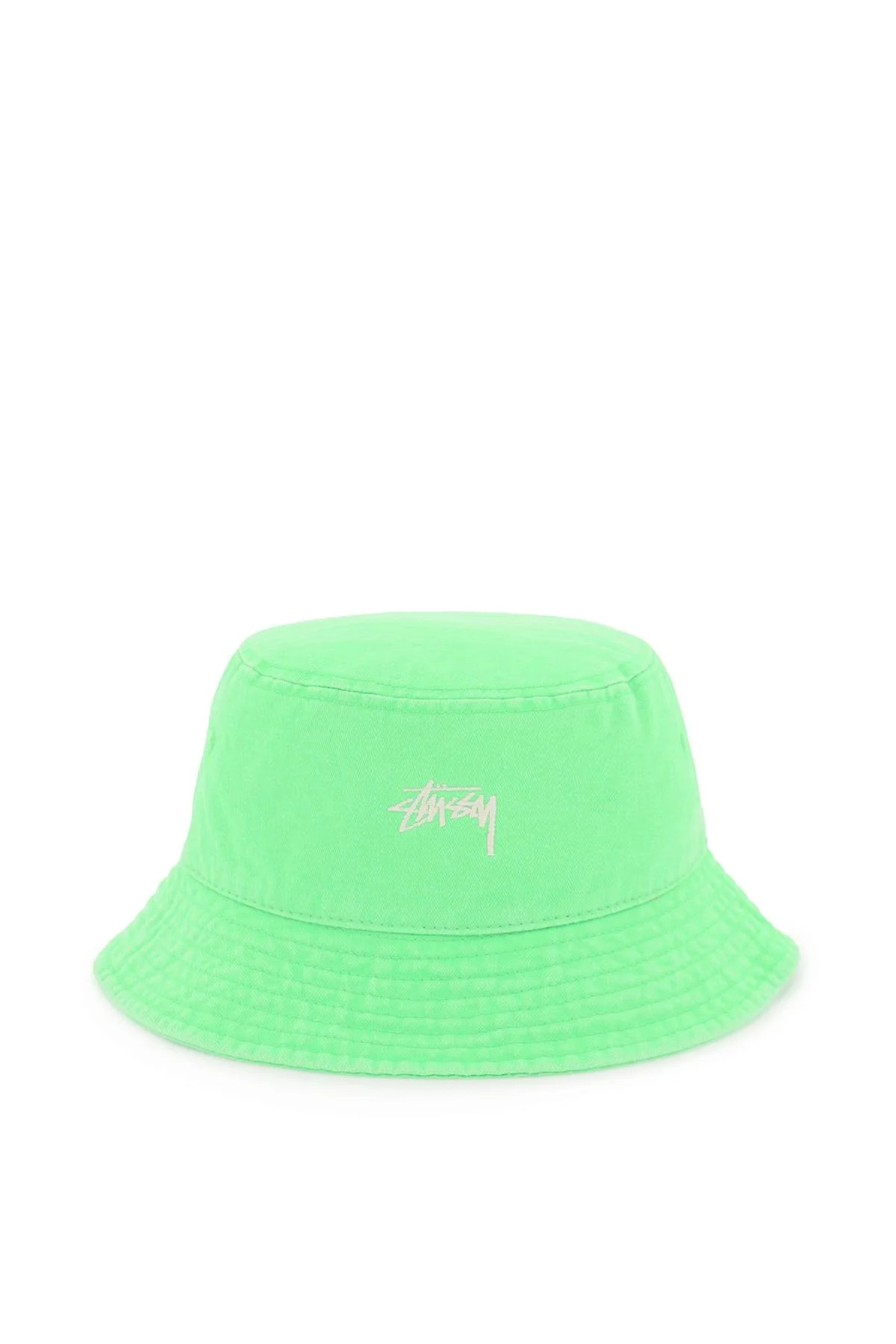 Stussy Men's Washed Stock Bucket Hat in Green | Size Large/XL | 1321086 | LOZURI