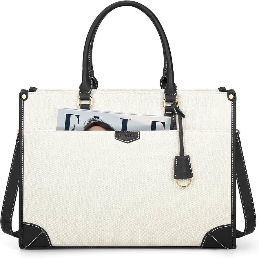 Laptop Bag for Women 15.6 inch Lightweight Canvas Tote Bag Waterproof Work Shoulder Bags Large Ca... | Amazon (US)